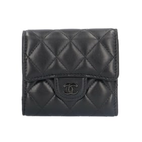 CHANEL Tri-fold Wallet Chanel Lambskin Women's