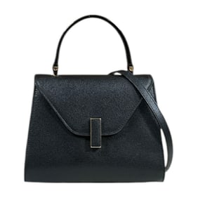 Valextra Mini Iside Shoulder Bag Leather Black Women's 2way