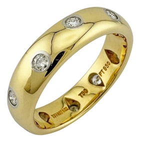 Tiffany Dots Ring, Tiffany, size 7.5, 18k gold, diamond, ladies, TIFFANY&Co.