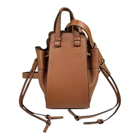 LOEWE Drawstring Hammock Mini Shoulder Bag Leather 314.30.V07 Brown Women's 2way