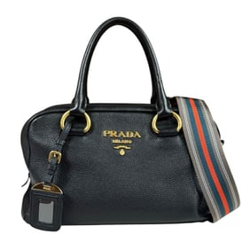 Prada Shoulder Bag Leather 1BB086 Black Women's PRADA 2way