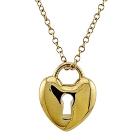 Tiffany Heart Lock Necklace 18K Gold Women's TIFFANY&Co.