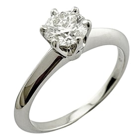 Tiffany Solitaire Ring, Size 11.5, Pt950 Platinum, Diamond, 0.44ct, Women's, TIFFANY&Co.