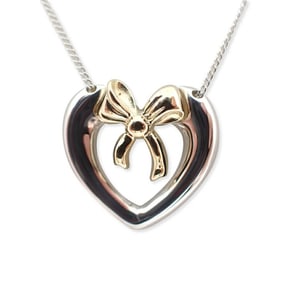 TIFFANY 925 750 Heart Ribbon Pendant Necklace