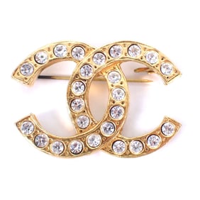 CHANEL Icon Series Coco Mark Rhinestone Brooch