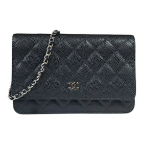 Chanel Shoulder Bag Caviar Skin A33814 Black Women's CHANEL Chain Wallet