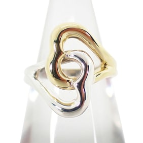 TIFFANY 925 750 Double Heart Ring Size 10 j9-5