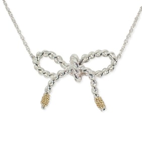 TIFFANY 925 rope ribbon necklace pendant