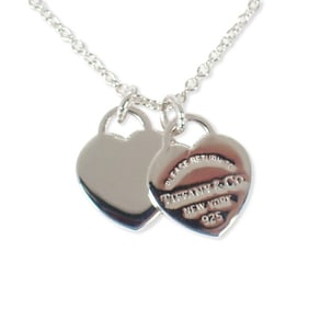 TIFFANY 925 Return to Tiffany Double Heart Tag Pendant