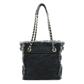 CHANEL Chanel Matelasse Shoulder Bag Chain Tote Nylon Canvas Black A67420