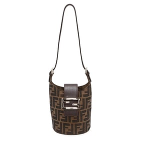 Fendi Shoulder Bag Zucca Canvas Leather FENDI