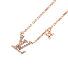 Louis Vuitton Necklace LV Iconic Rhinestone Pink Gold M00985 LOUIS VUITTON