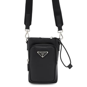 Prada Shoulder Bag Smartphone Case Leather 2ZH155 PRADA Black