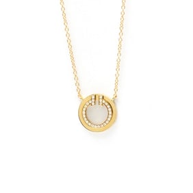 Tiffany Tiffany T T Circle Mini Diamond Necklace Pink Gold (18K) Diamond,Mother Of Pearl Men,Women