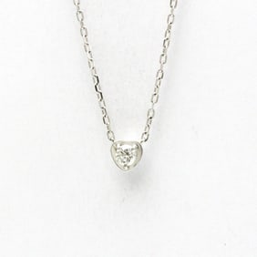 Cartier D'Amour Necklace Heart White Gold (18K) Diamond Men,Women Fashion Pendant Necklace (Silver)