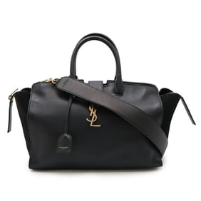SAINT LAURENT PARIS Yves Saint Laurent Downtown Cabas Handbag Shoulder Leather Suede Black 436832