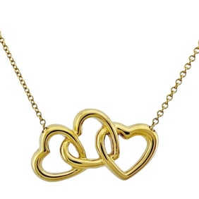 Tiffany Triple Heart Necklace 18K Gold Women's TIFFANY&Co.