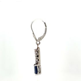 14k Diamond Sapphire Drop Earrings