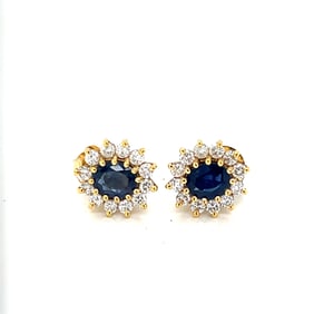 18k Sapphire Diamond Earrings