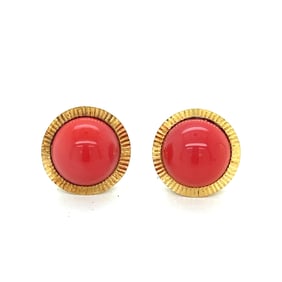 18k Coral Earring