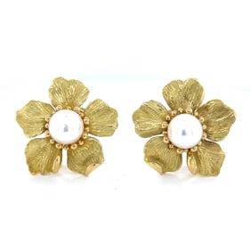 Tiffany 18k Flower Earrings