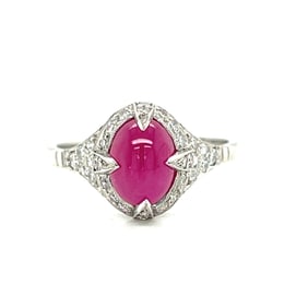 Platinum Diamond & Ruby Ring