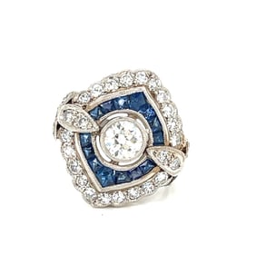Platinum Sapphire & Diamond Platinum  Ring