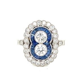 Platinum Sapphire & Diamond Platinum  Ring