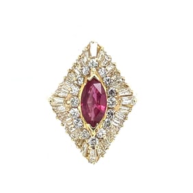 18K Diamond & Ruby Ring