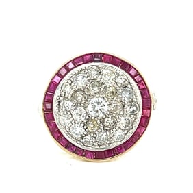 18k Diamond & Ruby Target Ring