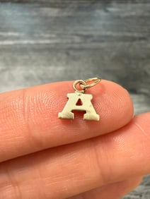 Vintage 14K Gold Block Letter "A" Charm