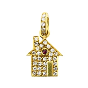 Roberto Coin 18k Gold Diamond Ruby House Pendant 4511 - NT0