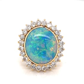 18k Diamond Opal Ring
