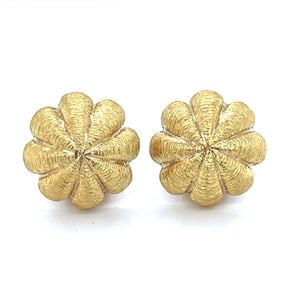 18K Tiffany Textured Shell Clips Earrings