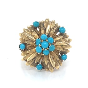 18k Retro Turquoise Ring