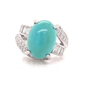 18k Turquoise Diamond Ring