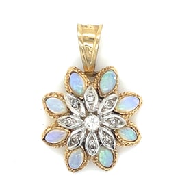 14k Opal Retro Pendant