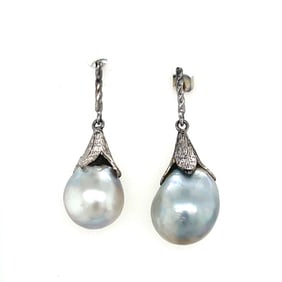 Edwardian Low Gold Pearl Earrings