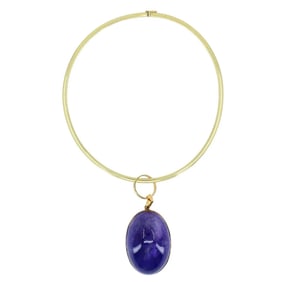 Vintage Gold Amethyst Pendant Necklace