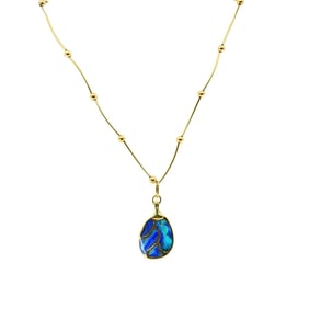 Opal Necklace 14k Gold Collar Necklace with Beads