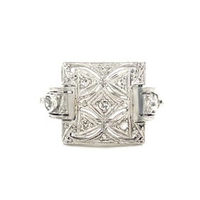 Early Deco Platinum 18k Diamond Ring