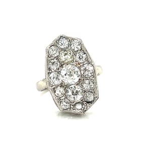 Early Deco Platinum 18k Diamond Ring
