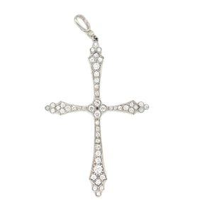 Victorian Platinum Diamond Cross