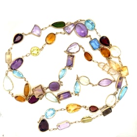 18k Multicolor Natural Stones Chains