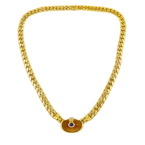 Vintage Bvlgari Necklace Bulgari Gold Chain Collar Necklace Citrine Gemstones
