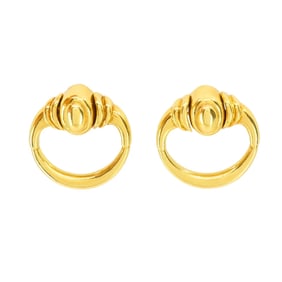 Vintage Cartier Aldo Cipullo Door Knocker Earrings 18k Gold