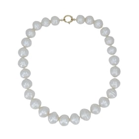 Vintage 14k Gold Baroque Cultured Pearl Necklace