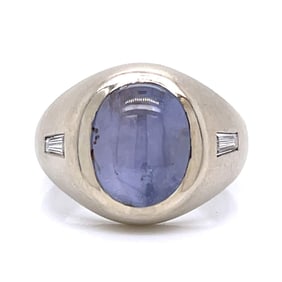 1960’s 14K White Gold 8.00 Ct. Star Sapphire & Diamond Ring