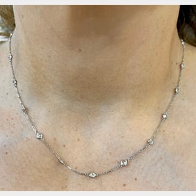 Platinum 2.70 Ct. Diamond by the Yard Necklace