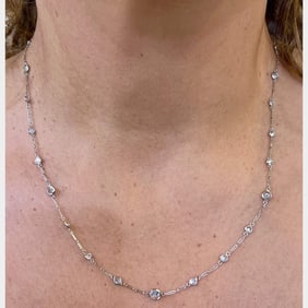 Platinum 4.25 Ct. Diamond by the Yard Necklace